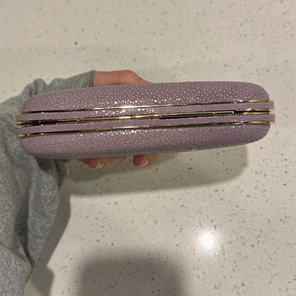 ANYA HINDMARCH PURPLE MARANO GLITTER-FINISHED BOX CLUTCH EUC - Picture 7 of 12